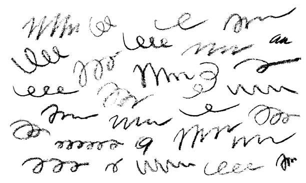 istock Black crayon or charcoal lines set. Doodle lines with grunge pastel pencil texture. Hand drawn chalk scribbles or rough marks. Sketchy squiggle brushes for banner design, graffiti, childish drawing 1699473859