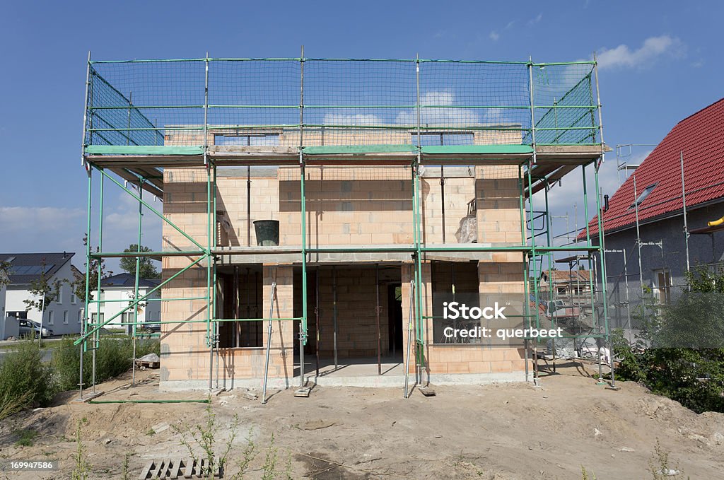 Einfamilienhaus-Baustelle - Lizenzfrei Baustelle Stock-Foto