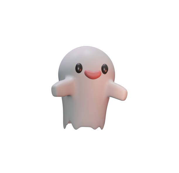 Halloween pumpkin and Halloween ghost very cute in blank or isolated background for Halloween content and etc.