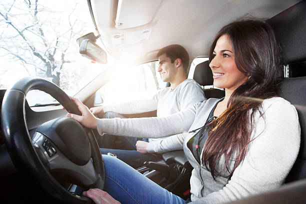 istock Beautiful couple in a car. 169949380