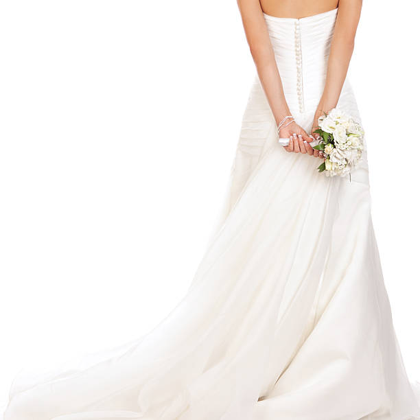 Bride Bride. Back. Isolated on white; veil photos stock pictures, royalty-free photos & images