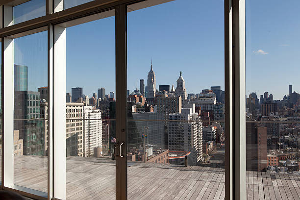 Penthouse View of Manhattan in New York City stock photo