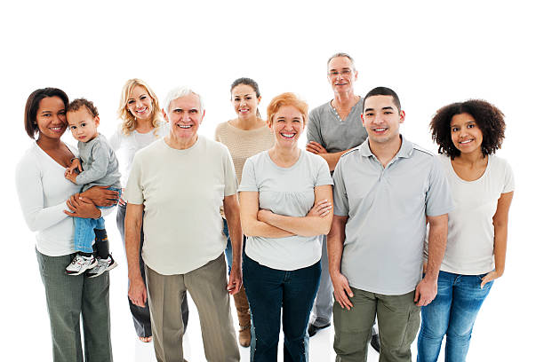 Group of Happy Multi-generation Family smiling.