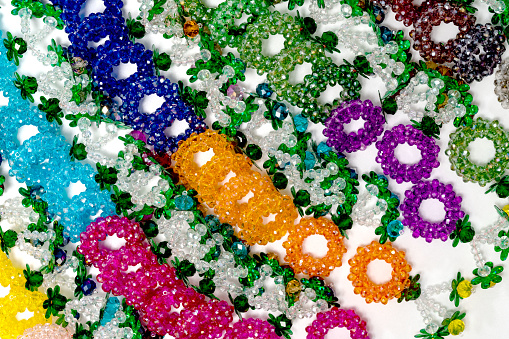 colorful garland crystal beads pattern style thai