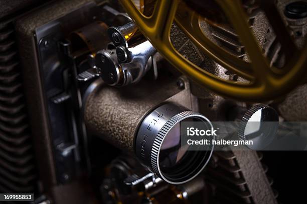 Antique Film Projector Detail Stock Photo - Download Image Now - Film Reel, Film Industry, Heat - Temperature