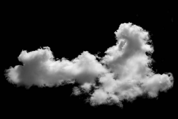 istock White cloud isolated on black background ,Textured smoke ,brush effect 1699564341