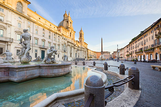 rome, italy - piazza navona imagens e fotografias de stock