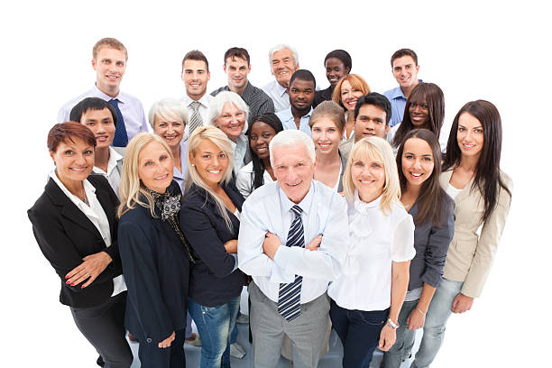 istock Group of business people standing together. 169956537