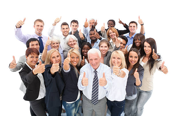 istock Group of business people standing together. 169956566