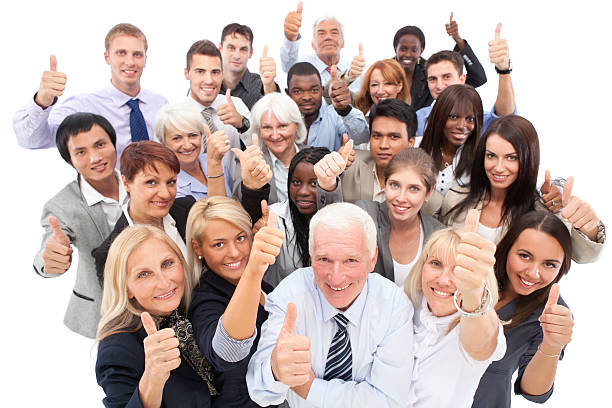 istock Group of business people standing together. 169956569