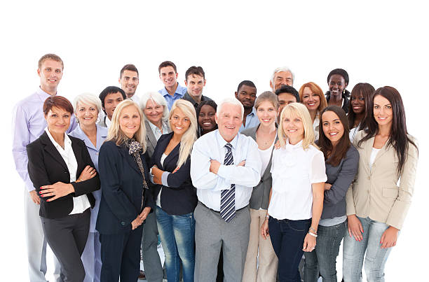 istock Group of business people standing together. 169956571