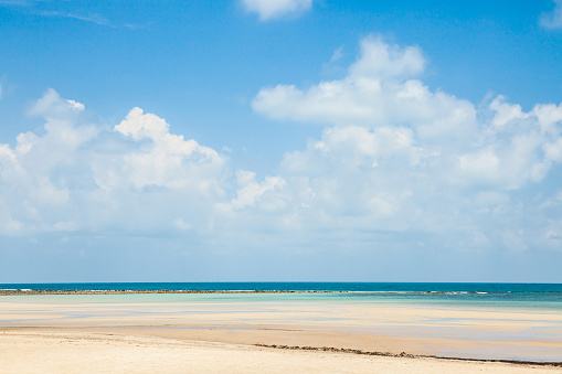 beautiful sea, sand and blue sky in Koh Samui, Thailand
