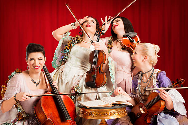 cuarteto - fine art portrait music sheet music violin fotografías e imágenes de stock