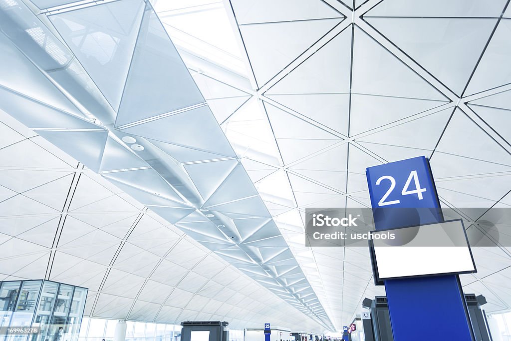 Porta de embarque de aeroporto com tela em branco - Royalty-free Aeroporto Foto de stock