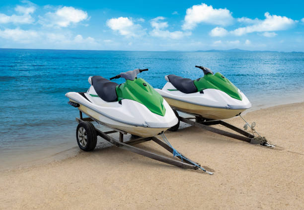 istock Jet ski docked at the shore on a tropical beach 1699682483