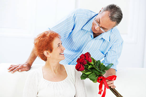 istock Senior couple on Valentine's Day. 169968587