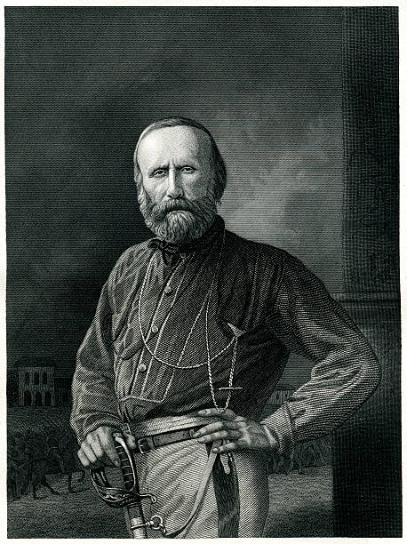 giuseppe garibaldi ab - heroes fame old fashioned men stock-grafiken, -clipart, -cartoons und -symbole