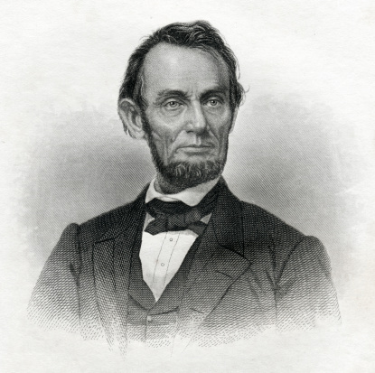 Engraving From 1868 Featuring The 16th American President, Abraham Lincoln.  Lincoln Lived From 1809 Until 1865.