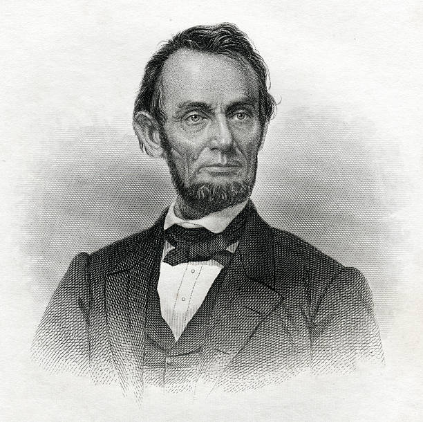Abraham Lincoln Engraving From 1868 Featuring The 16th American President, Abraham Lincoln.  Lincoln Lived From 1809 Until 1865. abraham lincoln stock illustrations
