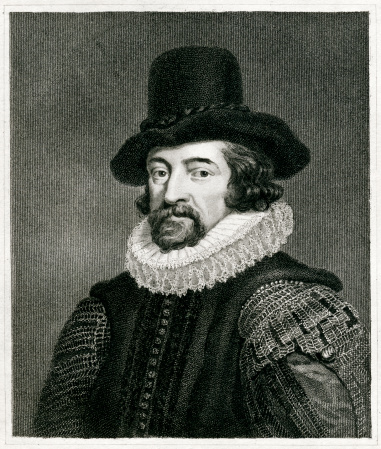 Engraving From 1837 Featuring The English Philosopher, Francis Bacon.  Bacon Lived From 1561 Until 1626.