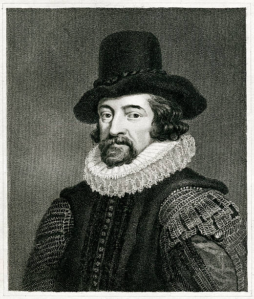 Francis Bacon Engraving From 1837 Featuring The English Philosopher, Francis Bacon.  Bacon Lived From 1561 Until 1626. francis bacon stock illustrations