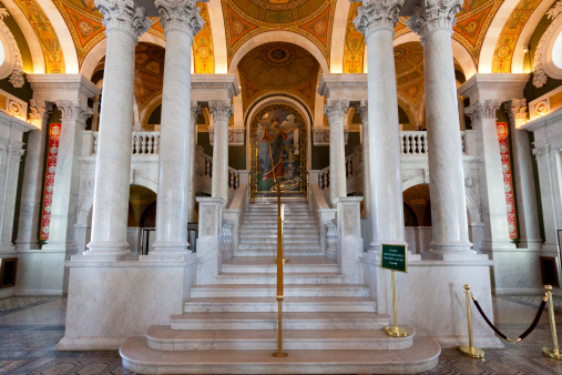 Interior of the Library of Congress (Capitol Hill), Washington DC.