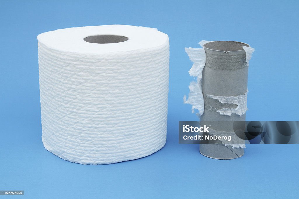 Vacío completo y rollos de papel higiénico - Foto de stock de Papel higiénico libre de derechos