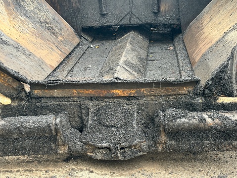 A bitumen paver parked for road construction in Bengaluru, India on September 25,2023