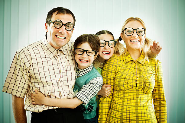 istock Embraced nerd family smiling at the camera 169972211