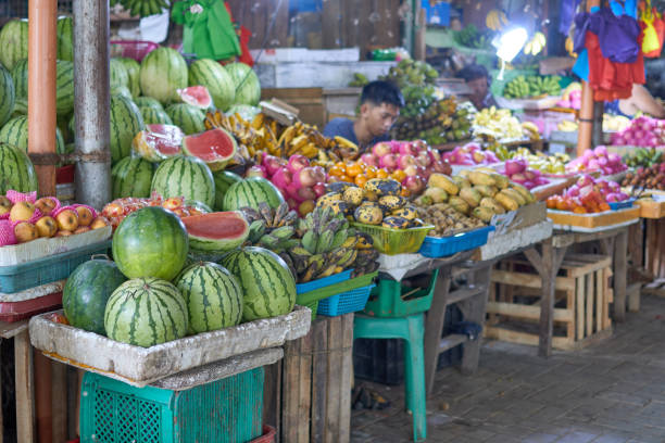 Central Nautical Hwy, Tubigon, Bohol, Philippines, 09.24.2023,  fruit stalls at the central market