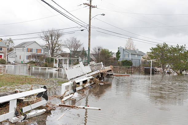 istock Flooded streets and debris caused by Hurricane Sandy 169972594