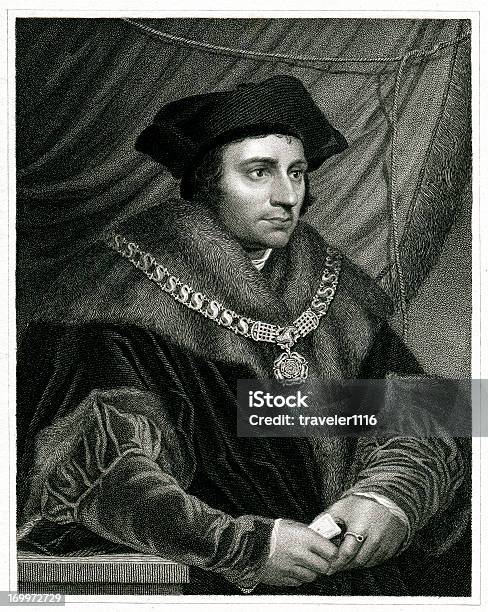 Ilustración de Sir Thomas More y más Vectores Libres de Derechos de Sir Thomas More - Sir Thomas More, 1833, Adulto
