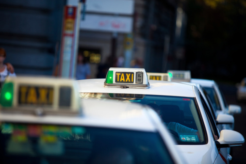 Taxis en Madrid, España photo