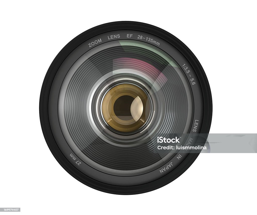 Camera Lens Camera Lens, Isolated. Camera - Photographic Equipment Stock Photo