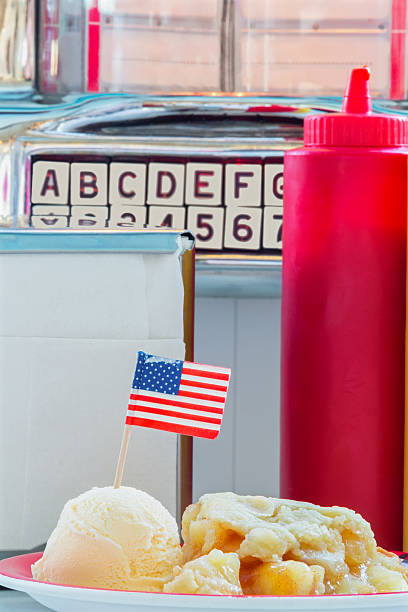 American Apple Pie American apple pie at the diner.  rr apple pie a la mode stock pictures, royalty-free photos & images