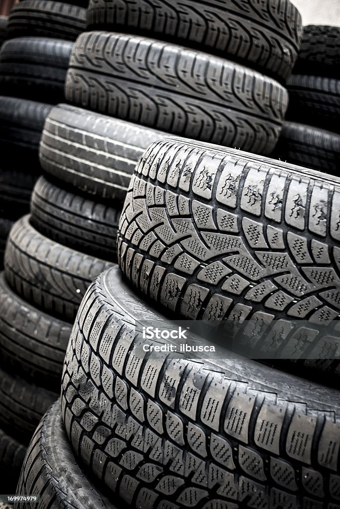 Pilha de pneus - Foto de stock de Borracha - Material royalty-free