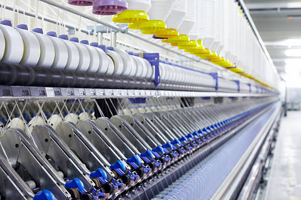 filato filatura macchina - textile industry loom machine textile foto e immagini stock