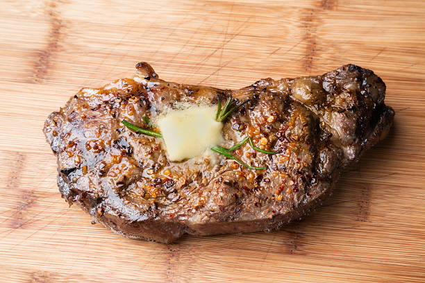 Big Rib Eye Steak on a cutting board