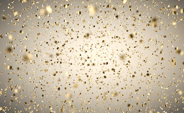 Gold Confetti Rain - Depth Of Field