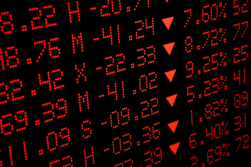 Stock Market statistics. Selective Focus.