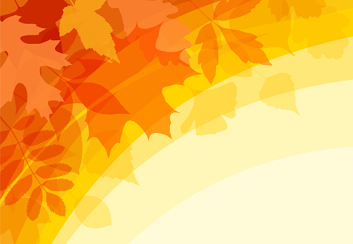 Autumn abstract background with leaves. The file contains vector masks.