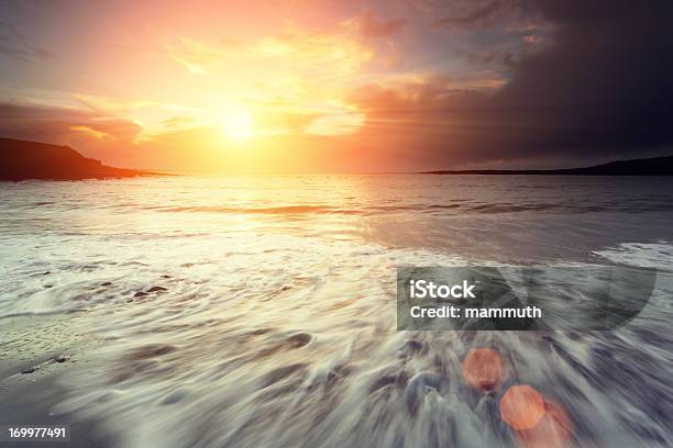 Sunset At The Atlantic Stock Photo - Download Image Now - Atlantic Ocean, Bay of Water, Beach
