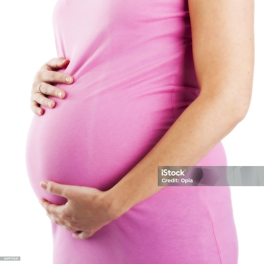 Young pregnant woman Young pregnant woman holding her belly.   20-24 Years Stock Photo