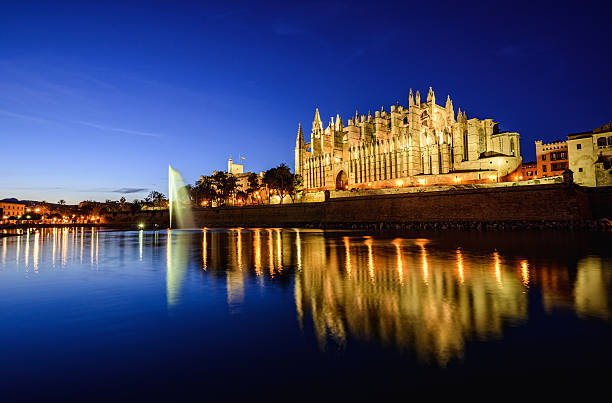 La Seu - The Cathedral of Palma de Mallorca at dusk