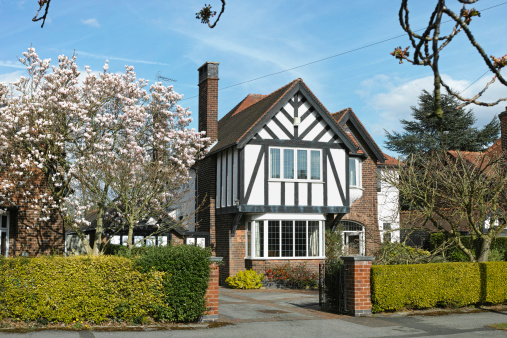 English suburban house in the suburbs of a city, United Kingdom.