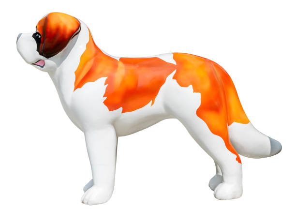 istock Side view statue Saint Bernard dog isolated on white background with clipping path 1699823219