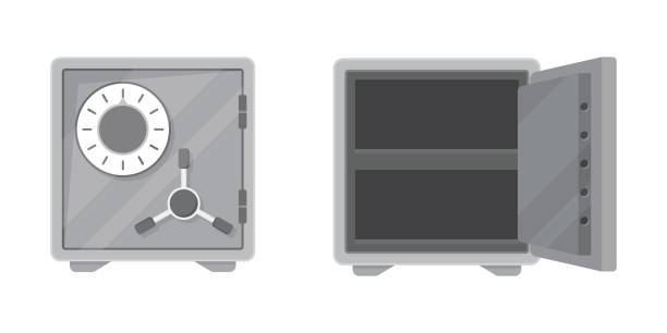 istock Metal bank safe icon in flat style. Money vault vector illustration on isolated background. Storage sign business concept. 1699834800