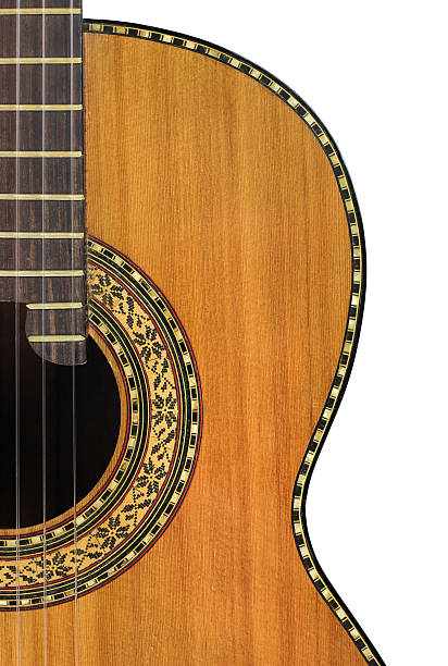 классическая гитара на белом - spanish culture audio стоковые фото и изображения