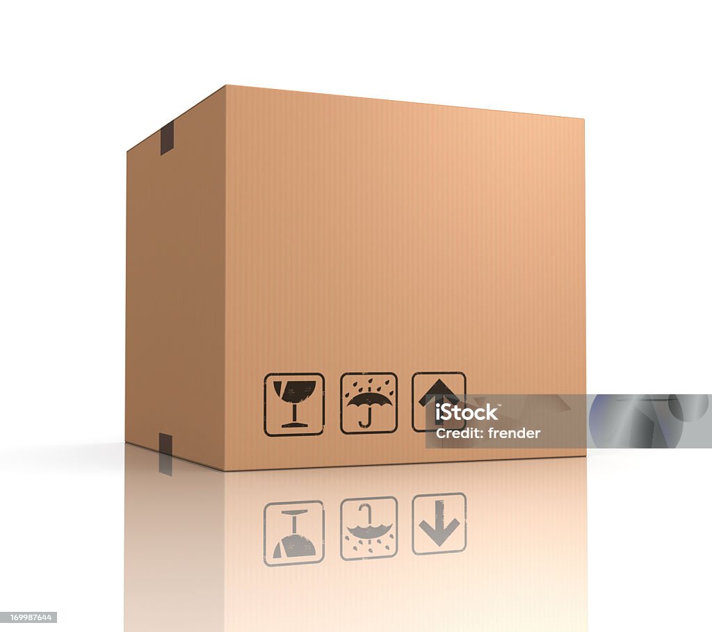 Singola scatola di cartone - Foto stock royalty-free di Affari internazionali