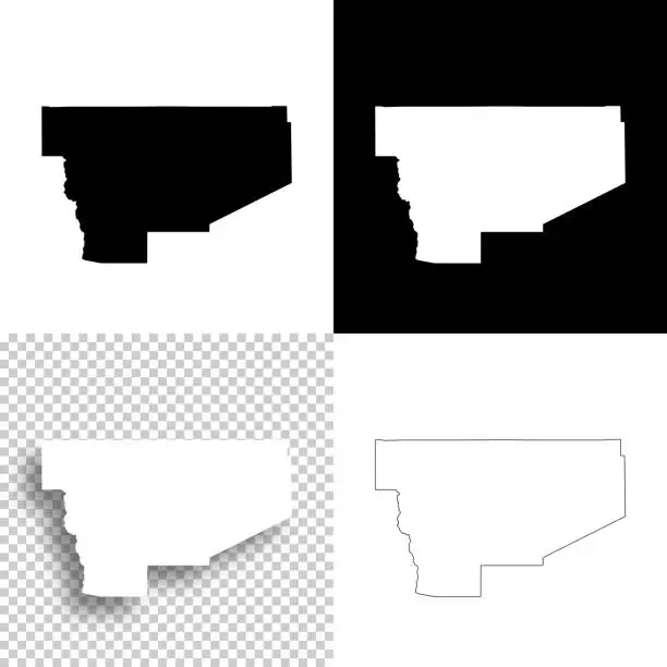 Vector illustration of Sierra County, New Mexico. Maps for design. Blank, white and black backgrounds